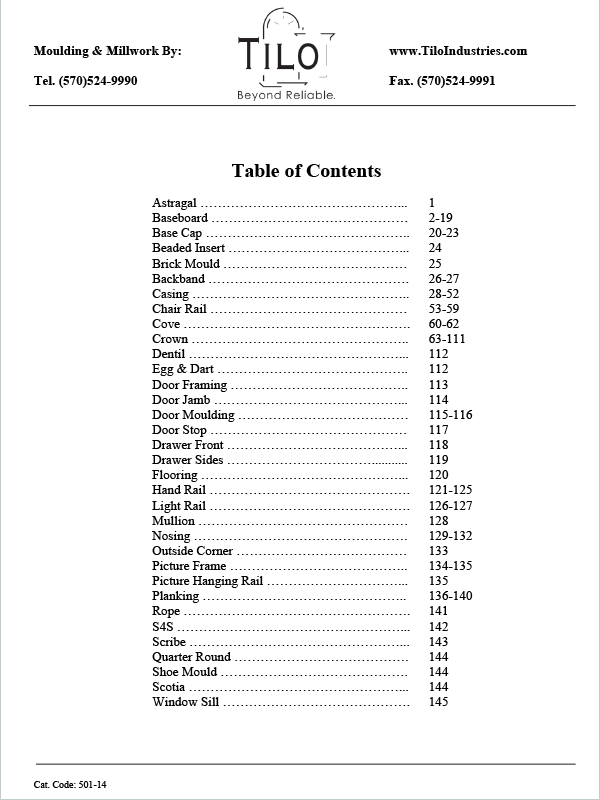 Wood Moulding Catalog